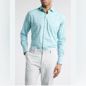 Men’s Peter Millar Blue Checkered button down, size XL